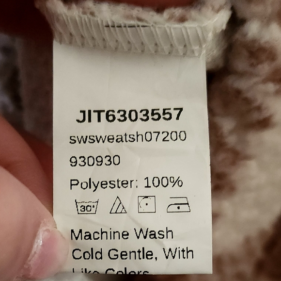 NWOT - SHEIN - Plush Plaid Teddy Drawstring Hoodie Brown - 3xl Curvy - Picture 9 of 9